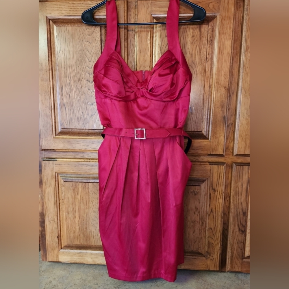 Bisou Bisou Red Cocktail Dress Size 10 NWT